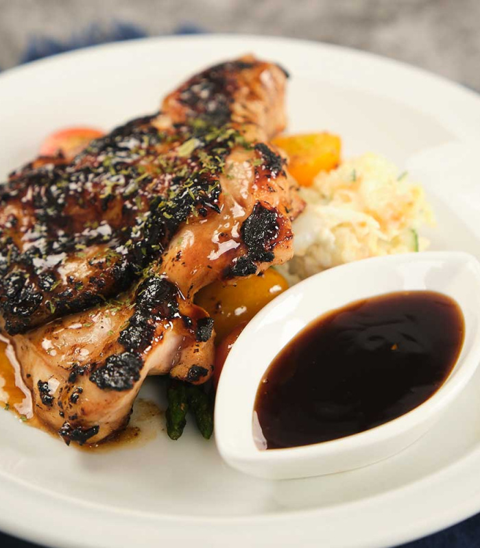 Smoky Japanese BBQ Chicken Chop with Potato Salad