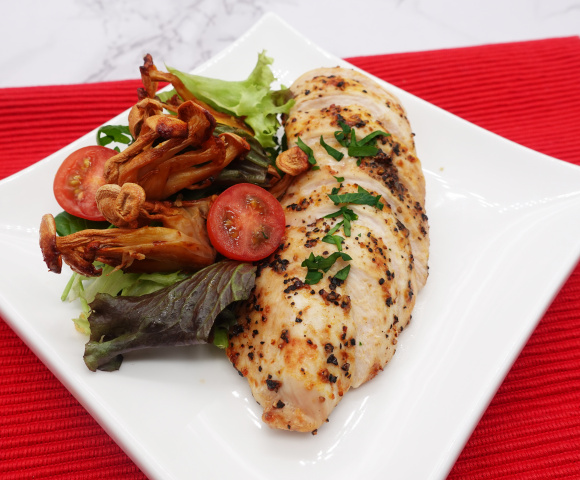 Roasted Chicken with a side of mushroom salad 