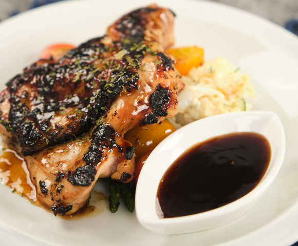 Smoky Japanese BBQ Chicken Chop with Potato Salad