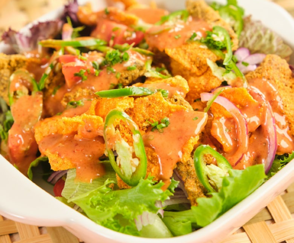 Sambal Sesame Fish Skin Salad