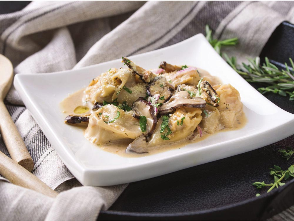 Spinach Ravioli with Mushroom 